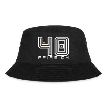 Pfirsich 40 Shirt Lustiger Geburtstag Spruch - Bucket Hat - Schwarz - Vorne - Lela (165cm)