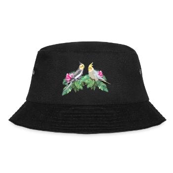 Nymphensittich Sittich Wellensittich - Bucket Hat - Schwarz - Vorne - Lela (165cm)
