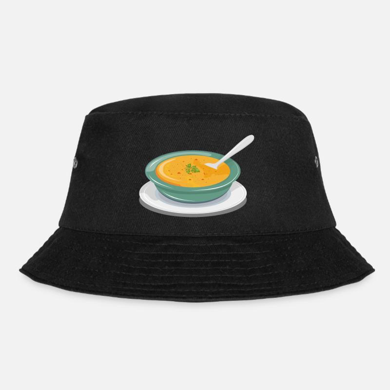 Gemüsesuppe in einem Teller mit einem Löffel - Bucket Hat - Schwarz
