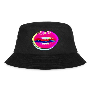 Sexy Lips 2 crossed neon colored - Bucket Hat - black - Front - Lela (165cm)