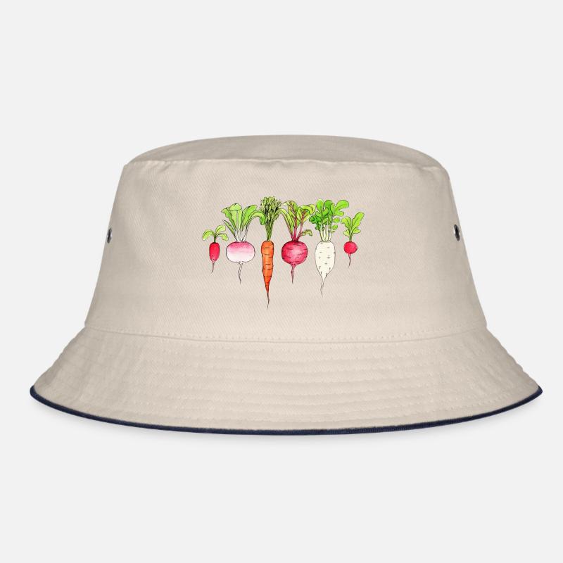 Root vegetables Radishes Carrot beetroot Radish Bucket Hat