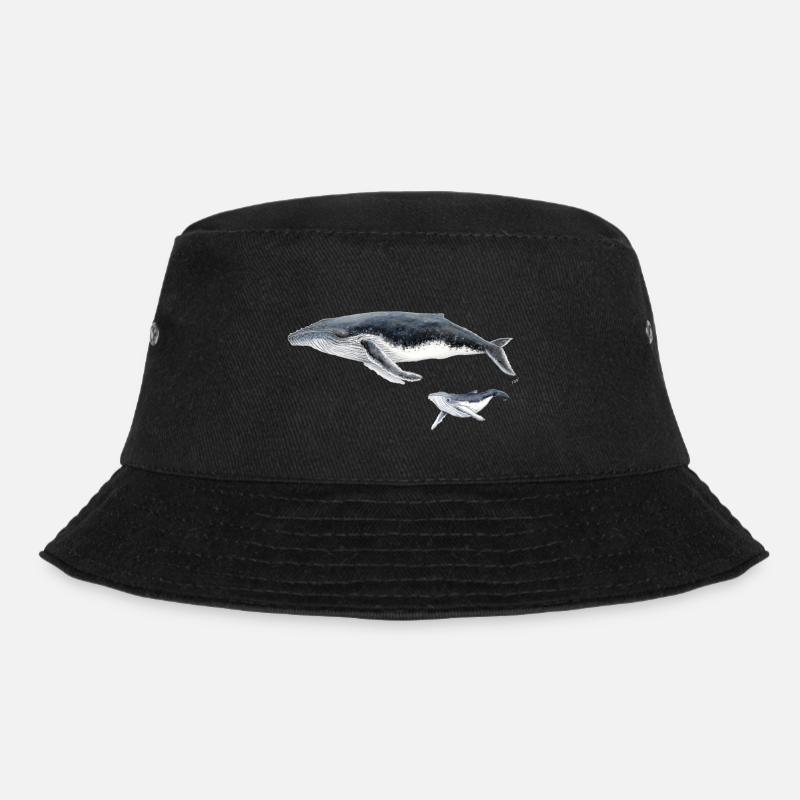 Buckelwal mit Baby Megaptera Wal - Bucket Hat - Schwarz