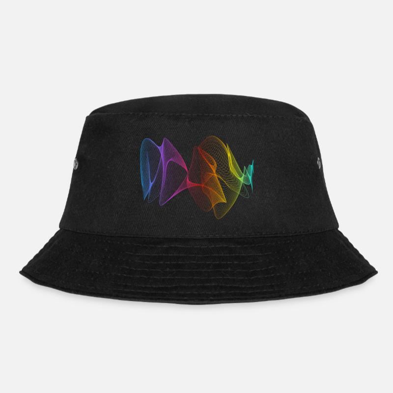 Abstract Lines Design 01 - Bucket Hat - black