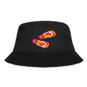 Hawaiian flip flops purple flip flops summer vacation - Bucket Hat - black - Front - Lela (165cm)