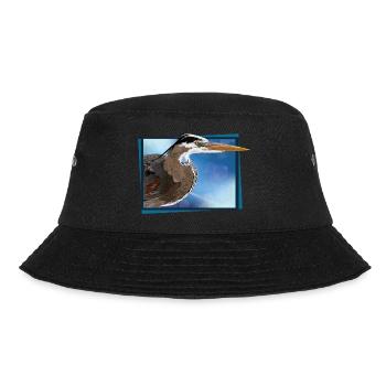 Blauer Reiher - Bucket Hat - Schwarz - Vorne - Lela (165cm)