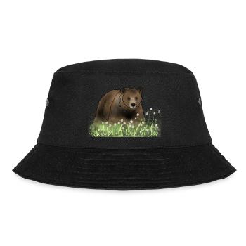 Bear in flower meadow - Bucket Hat - black - Front - Lela (165cm)