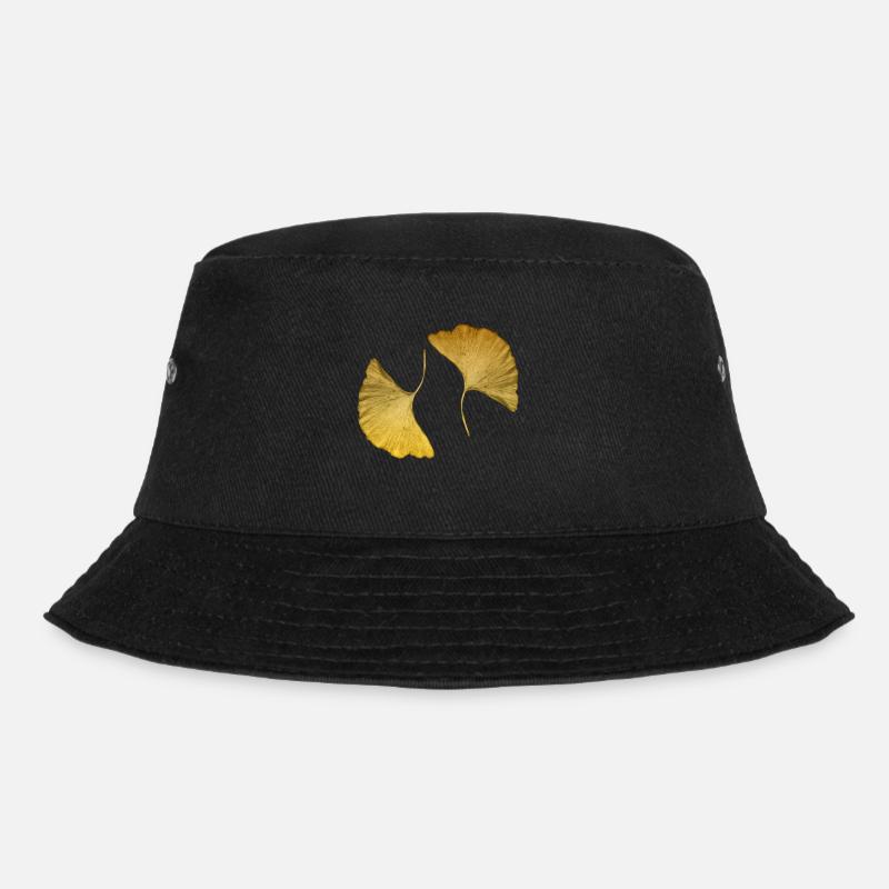 golden ginkgo leaves - Bucket Hat - black