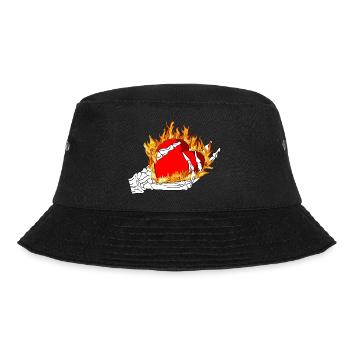 Cook hand holds a heart on fire - Bucket Hat - black - Front - Lela (165cm)