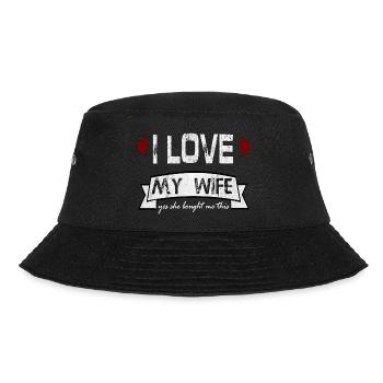 I Love (Heart) My Awesome Wife - Bucket Hat - Schwarz - Vorne - Lela (165cm)