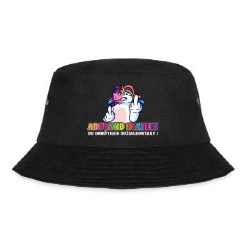 Aus dem Weg du unnötiger Sozialkontakt Einhorn - Bucket Hat - Schwarz - Vorne - Lela (165cm)