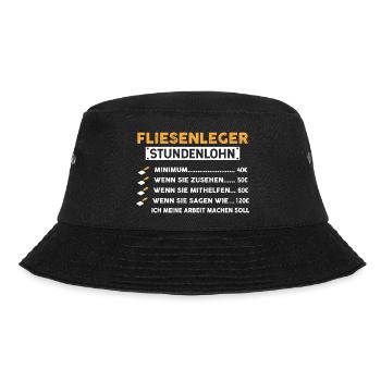 Handwerker Fliesenleger Spruch - Bucket Hat - Schwarz - Vorne - Lela (165cm)