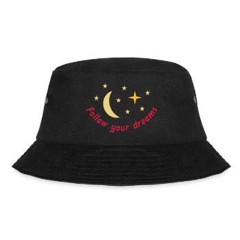 Follow your dreams (moon, stars) - Bucket Hat - black - Front - Lela (165cm)