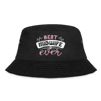 Hebamme Geburtshelfer - Bucket Hat - Schwarz - Vorne - Lela (165cm)