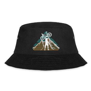 Fahrrad Bike Mountain Mountainbike Rad Sport Motiv - Bucket Hat - Schwarz - Vorne - Lela (165cm)
