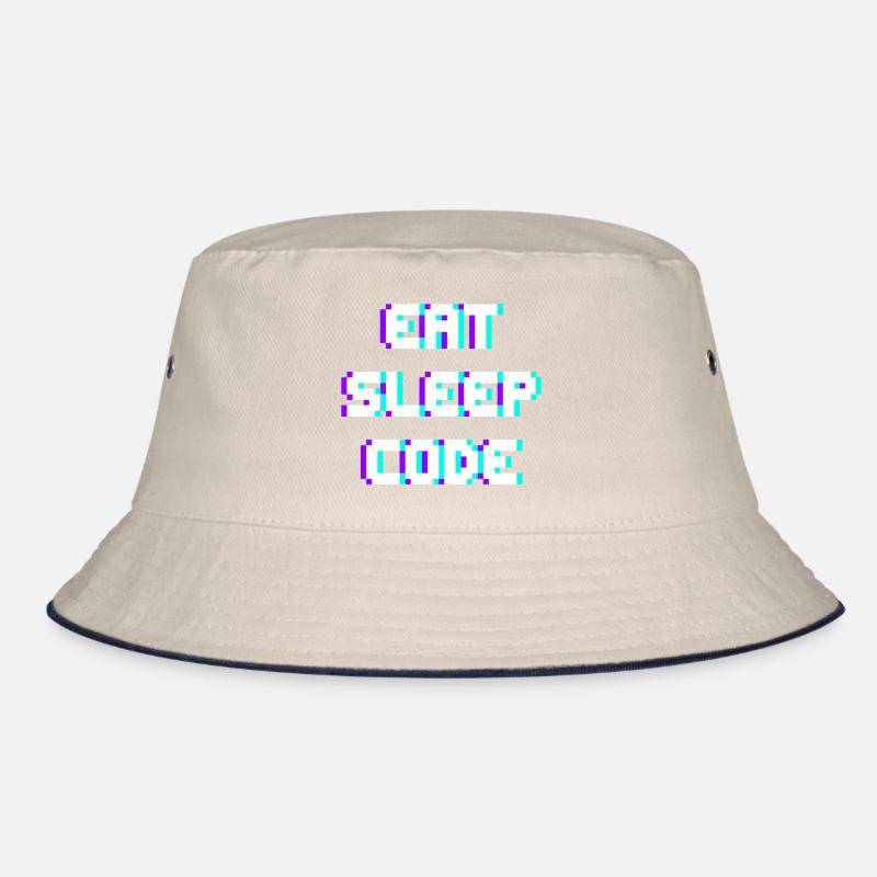 EAT SLEEP CODE Programmierer Coder Motto Bucket Hat