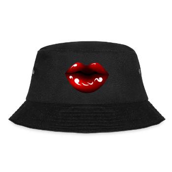 Red Lips - Bucket Hat - Schwarz - Vorne - Lela (165cm)