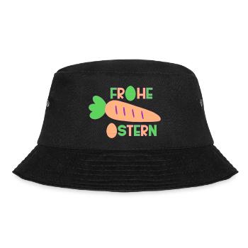 Frohe Ostern - Bucket Hat - Schwarz - Vorne - Lela (165cm)