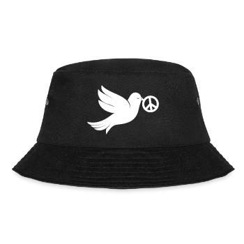 Friedenstaube Peacezeichen - Bucket Hat - Schwarz - Vorne - Lela (165cm)