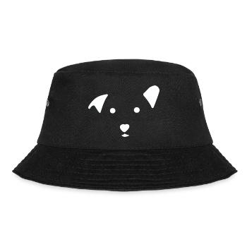 Süßes Hundegesicht Druck weiß für Hundeliebhaber - Bucket Hat - Schwarz - Vorne - Lela (165cm)