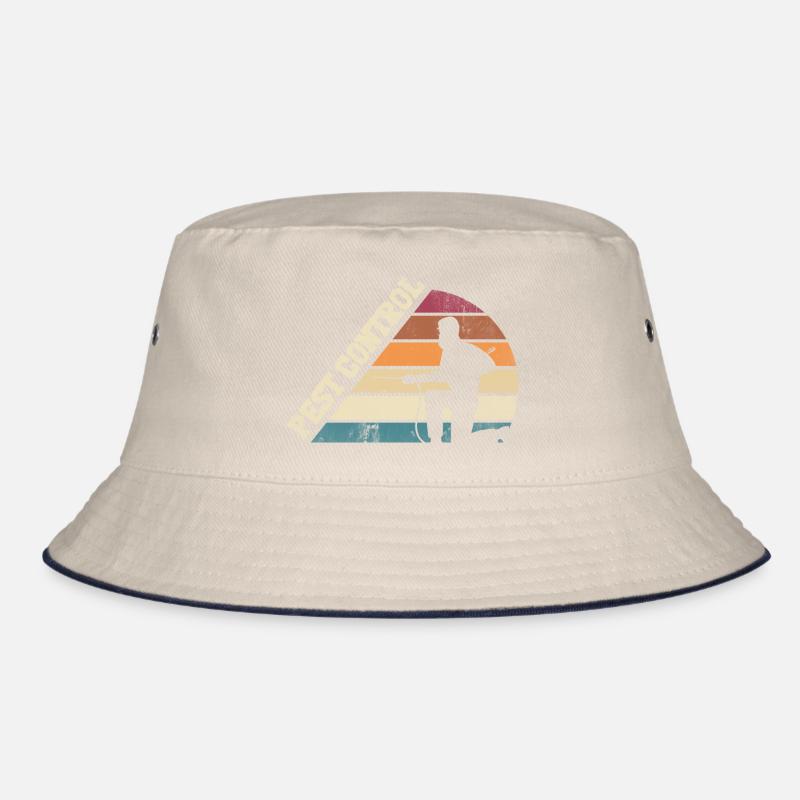 Pest Control Technician Exterminator Silhouette Bucket Hat