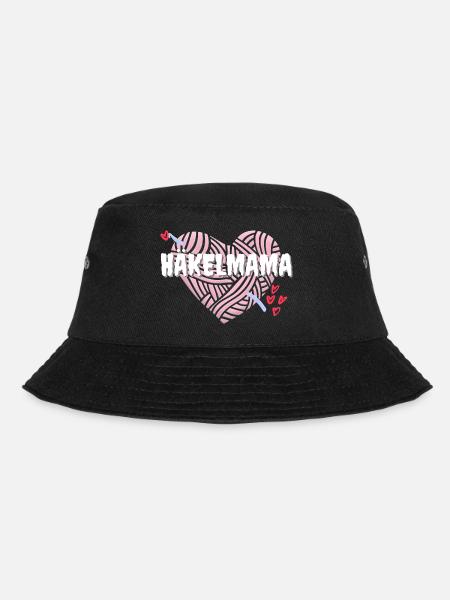 Häkelmama! Häkeln Mutter rosa Herz rot pink Mama - Bucket Hat - Schwarz