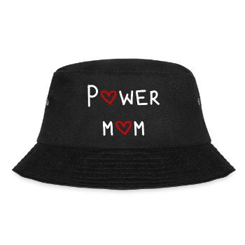 power mom Mama Mutter Kinder Eltern Schrift - Bucket Hat - Schwarz - Vorne - Lela (165cm)