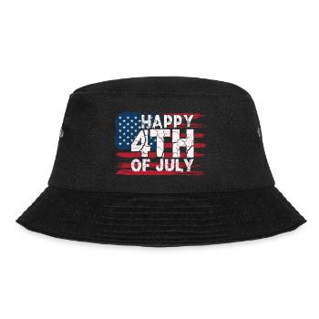 4.July - Independence day - Bucket Hat - Schwarz - Vorne - Lela (165cm)