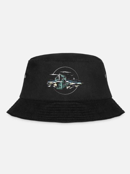 Strandkorb Ostsee Strand Sand Meer Symbol Icon - Bucket Hat - Schwarz
