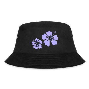 Lila Hibiskus - Bucket Hat - Schwarz - Vorne - Lela (165cm)