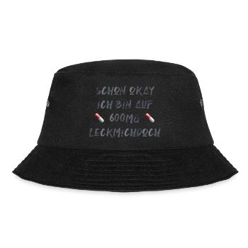 Büro lustiger Spruch Laune Geschenkidee Medikament - Bucket Hat - Schwarz - Vorne - Lela (165cm)