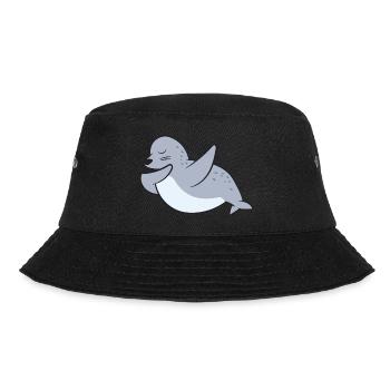 Seehund - Dab, dabbing, dabben, tanzen - Bucket Hat - Schwarz - Vorne - Lela (165cm)