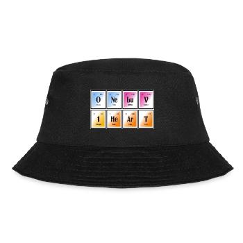 One Love One Heart | Periodic Table of Elements - Bucket Hat - black - Front - Lela (165cm)