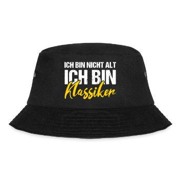Ich bin nicht alt ich bin Klassiker - Bucket Hat - Schwarz - Vorne - Lela (165cm)
