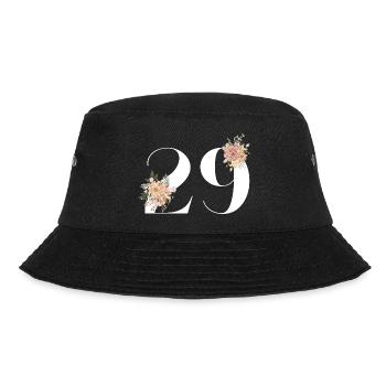 29th Anniversary Flowers (Gift of 29 years) - Bucket Hat - black - Front - Lela (165cm)