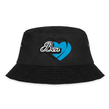 Name Ben Herz - Bucket Hat - Schwarz - Vorne - Lela (165cm)