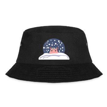 snow hippo hippo christmas winter santa - Bucket Hat - black - Front - Lela (165cm)