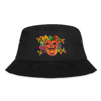Pumpkin for Halloween. Scary pumpkin. Folklore art - Bucket Hat - black - Front - Lela (165cm)