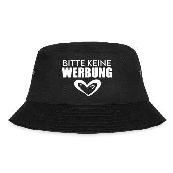Bitte keine Werbung - Briefkasten - Bucket Hat - Schwarz - Vorne - Lela (165cm)