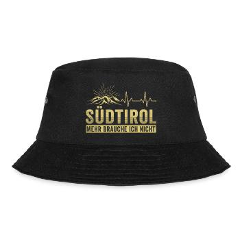 Südtirol mehr brauche ich nicht Herzschlag - Bucket Hat - Schwarz - Vorne - Lela (165cm)