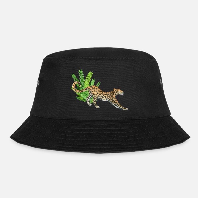 Leopard in the jungle - Bucket Hat - black