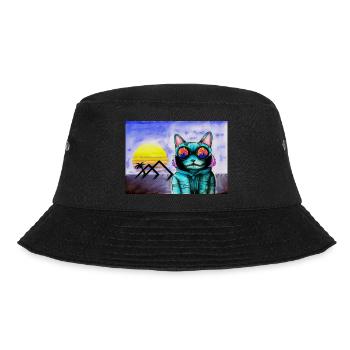 Cybercat - Bucket Hat - Schwarz - Vorne - Lela (165cm)