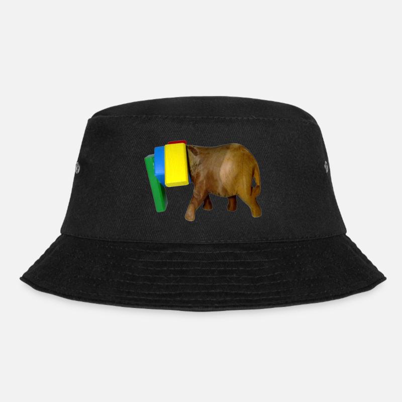 Bauklotz Elefant - Bucket Hat - Schwarz