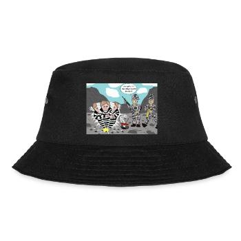 Steinbruch 2_Angela Merkel bei der Arbeit - Bucket Hat - Schwarz - Vorne - Lela (165cm)