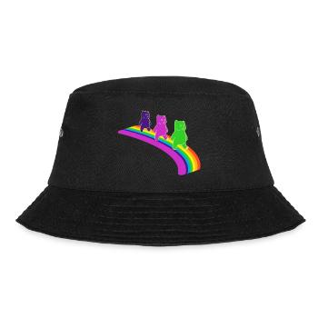Gummibärchen Kidcore bunt Regenbogen Geschenk - Bucket Hat - Schwarz - Vorne - Lela (165cm)