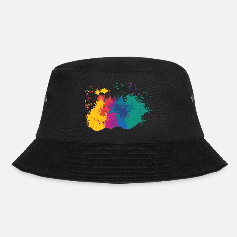 Splashes of Paint Blobs Paint Splashes Painter Gift - Bucket Hat - black