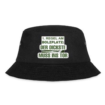 1. Regel am Bolzplatz: Der Dickste holt - Bucket Hat - Schwarz - Vorne - Lela (165cm)
