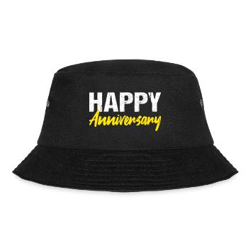 Happy Anniversary Jubiläum - Bucket Hat - Schwarz - Vorne - Lela (165cm)