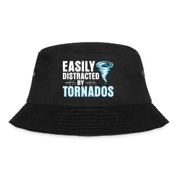 Easily Distracted By Tornados Meteorology Weather - Bucket Hat - black - Front - Lela (165cm)