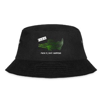 Zanderangeln F.I.S.H. black green - Bucket Hat - Schwarz - Vorne - Lela (165cm)