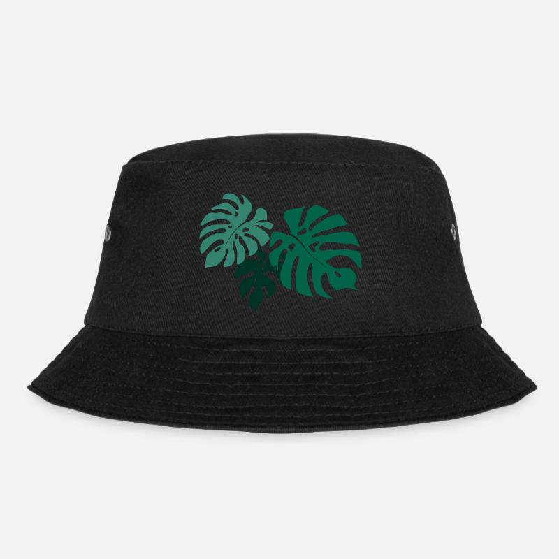 Monstera - Bucket Hat - Schwarz